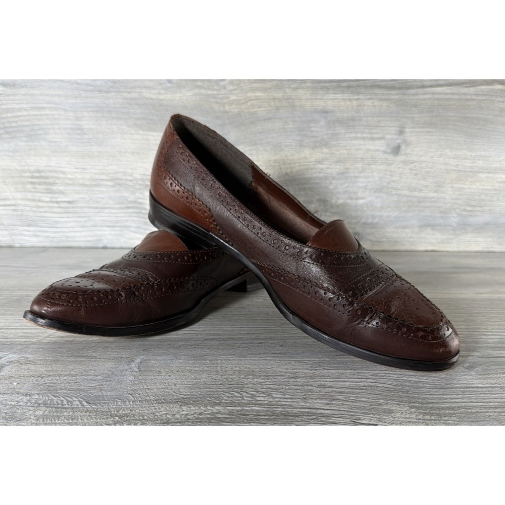 Studio Roma Brown Leather Slip On Women's Shoes Sz 8.5M Style 003072 Brazil